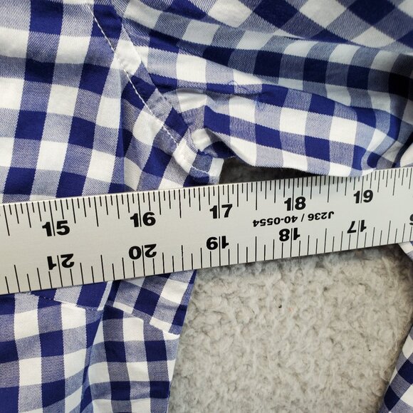 UNTUCKit Shirt Womens Blue White Gingham Check Belleza Button Up Size 2… - Picture 4 of 7